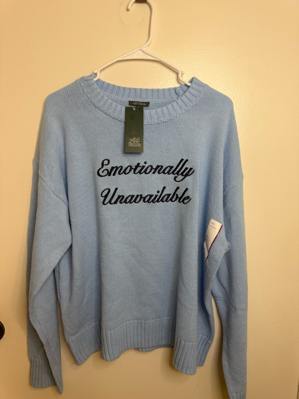 Women’s wild fable Light Blue "Emotionally Unavailable" Crewneck PulloverSweater - Picture 5 of 7